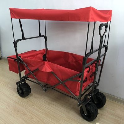 커버 빨강과 PVC 천 큰 접을 수 있는 왜건 유틸리티 가지고 다닐 수 있는 해변 마차