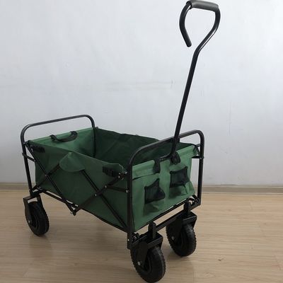 저압바퀴 80kgs와 여가가 있는 접힌 해변 마차 녹색 유틸리티 웨건