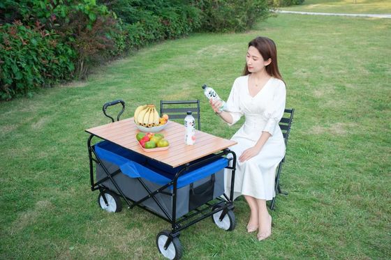 야외 캠핑 카트 8 인치 바퀴 접는 카트 롤러 접이식 서비스 카트