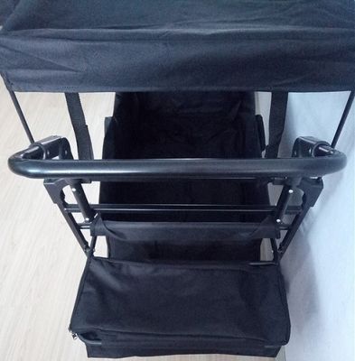 검은 접힌 해변은 커버와 푸쉬 핸들과 600D 접힌 왜건을 왜건