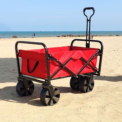 웨건을 폴딩시키는 산업적 저장을 용접하는 넓은 바퀴 실용적 폴드형 해변 카트