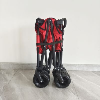 접는 오-타입 조정 가능한 핸들은 카트를 야영시키는 Pu 넓은 바퀴 폴드형 해변을 왜건