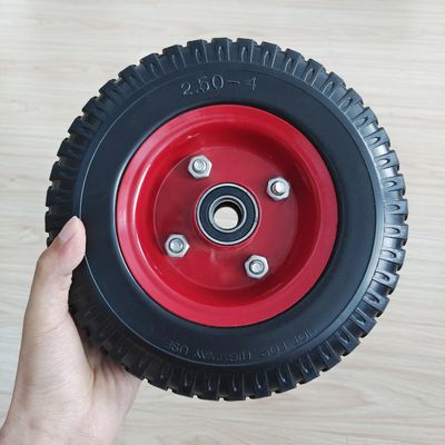 250-4 금속 림 1 륜차 8 인치당 손 손수레 공기 타이어 고무 차륜