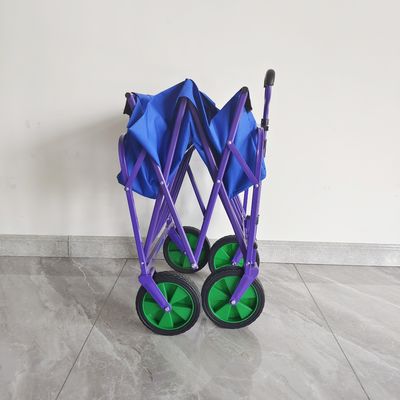 이중 레이어 직물 야영 카트 8 인치 PVC 휠 포터블 손 손수레 접힌 웨건