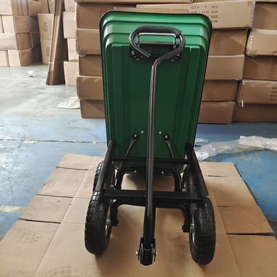 단일의 핸들 정원 덤프트럭 10 인치 350-4 공기 타이어는 75L 능력 정원 카트를 밉니다