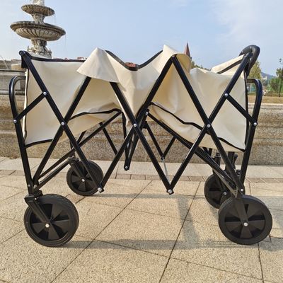 흰색 확장 된 네 바퀴 캠핑 정원 폴딩 카트 홀드 폴딩 테이블 PVC 바퀴